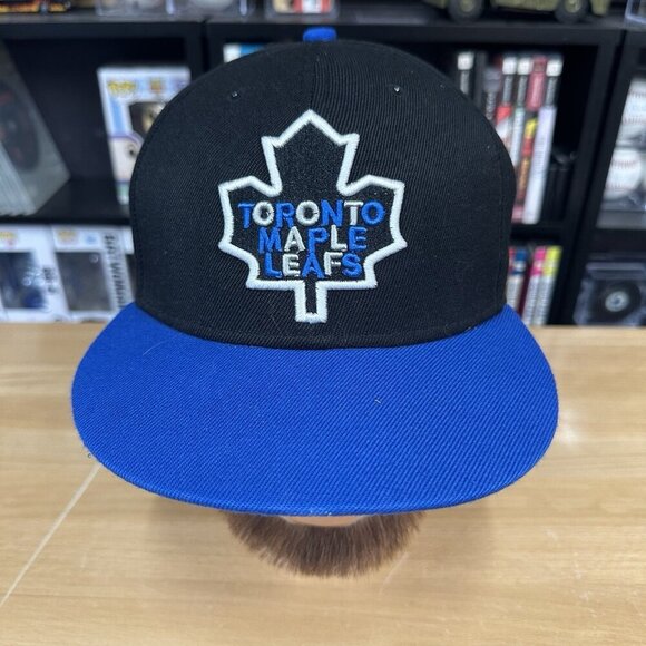 Toronto Maple Leafs New Era Fits Snapback Hat Wool Blend Black Blue White - Picture 1 of 6